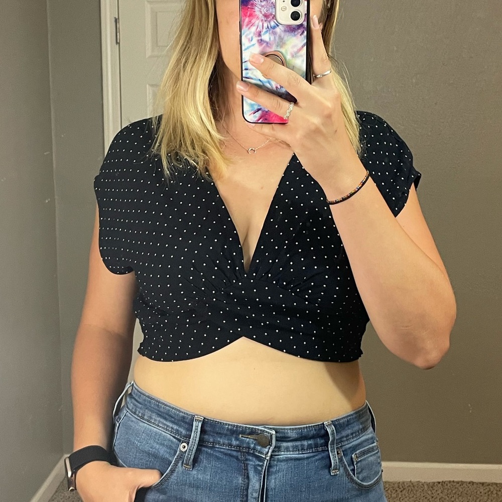 Zara Polka Dot Crop Top